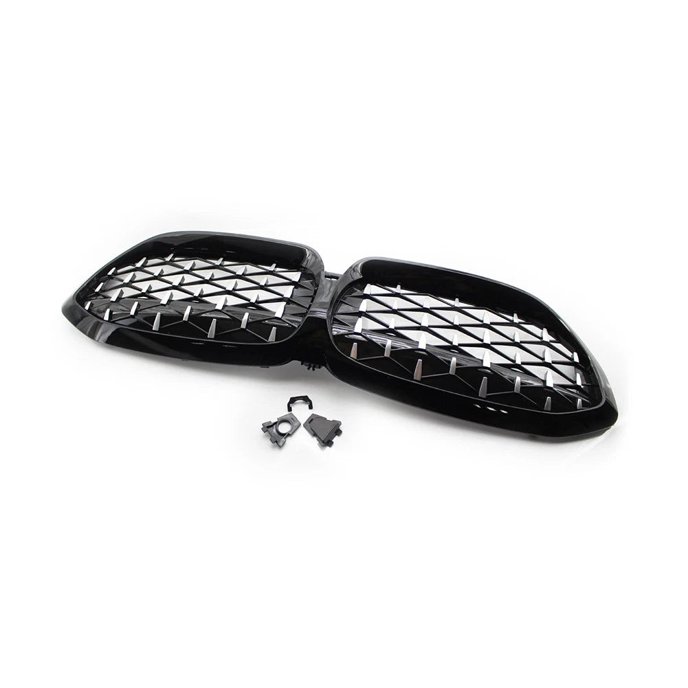 Pair Front Bumper Kidney Grill Diamond Grille For BMW 3 Series G20 G21 2019-2022