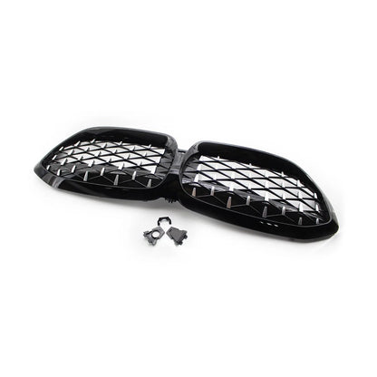 Pair Front Bumper Kidney Grill Diamond Grille For BMW 3 Series G20 G21 2019-2022