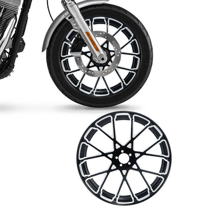 23''X3.5'' CNC Front Wheel Rim Hub Single Disc Fit For Harley Touring 97-21 20