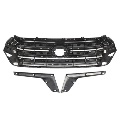 Front Bumper Hood Grille Glossy Black Kit For Toyota Land Cruiser LC200 2016-18