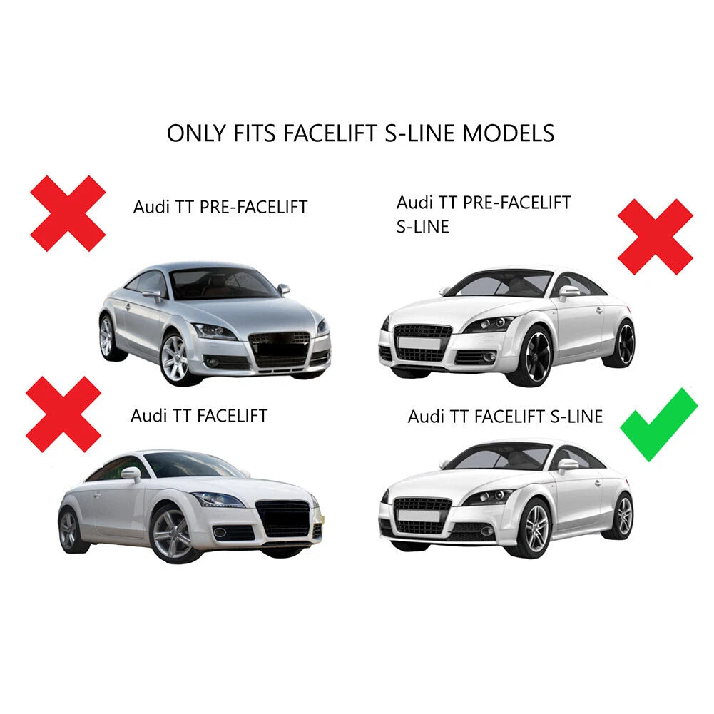 For Audi TT MK2   TTS 11-14 R Front Bumper Honeycomb Fog Light Grille Cover