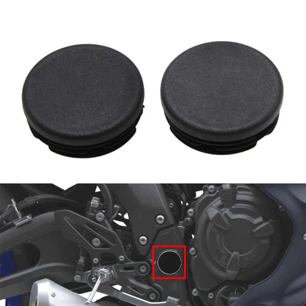 Black Frame Hole Cover Caps Plug Decorative 2PCS For YAMAHA YZF-R7 2021-2022