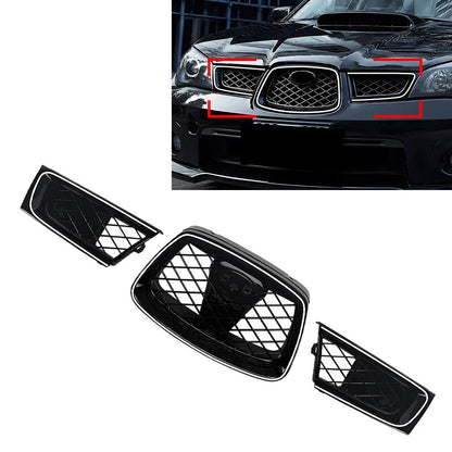 Front Bumper Upper Hood Kidney Grille With Light For Subaru Impreza 9th WRX STI