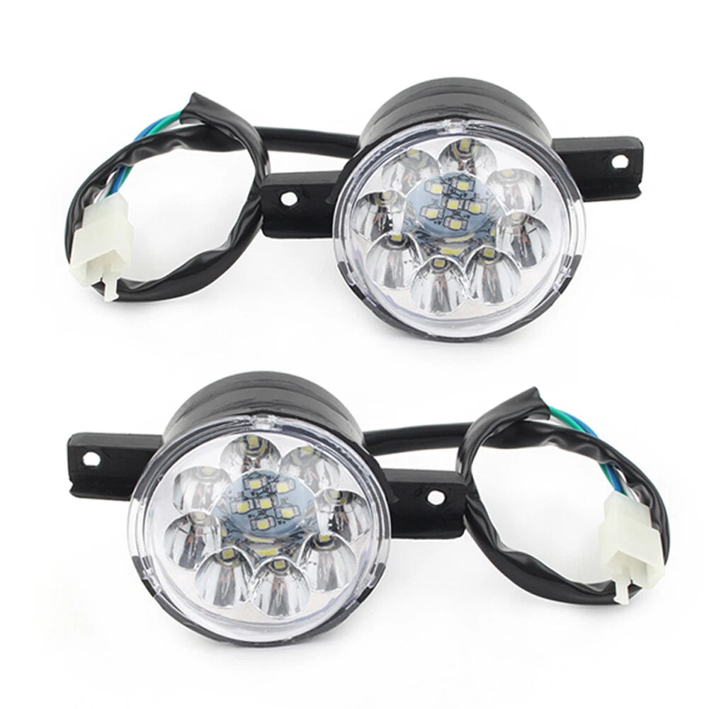 LED Headlight Lamp 3 wires For ATV Quad 110 125CC Taotao Coolster Gokart Pair US