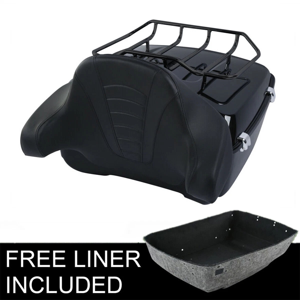 King Trunk Mount Rack Backrest Pad Fit For Harley Touring 14-25 US
