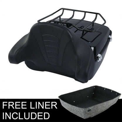King Trunk Mount Rack Backrest Pad Fit For Harley Touring 14-25 US
