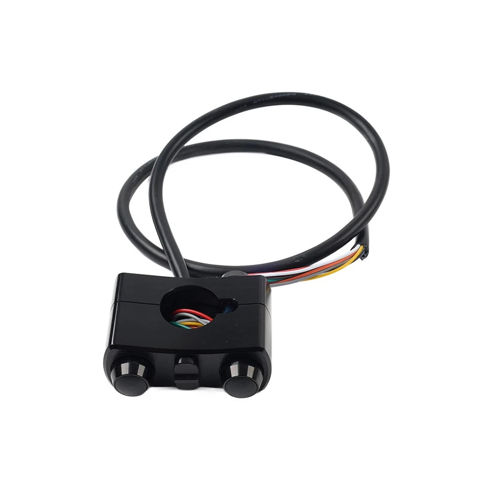 1" Handlebar Control Switch Horn Turn Signal Light Black For Harley Bobber