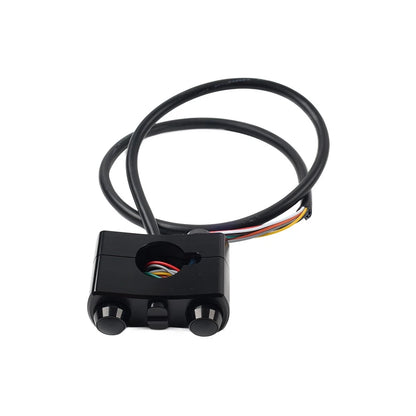 1" Handlebar Control Switch Horn Turn Signal Light Black For Harley Bobber