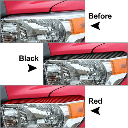 Headlight Eyelids Eyebrow Cover Trim Fit TOYOTA Tundra 14-21 Carbon Fiber Black