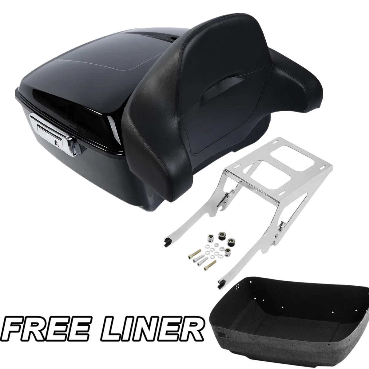 King Trunk Backrest Pad Mount Rack For Harley Heritage Classic FLHC 2018-Up