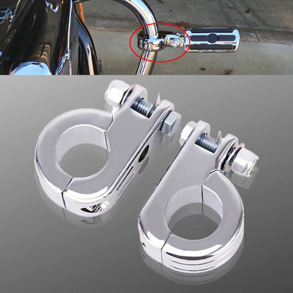 1-1/4" Highway Crash Bar Motorcycle Foot Pegs Pedals Mount Kit For Harley Chrome