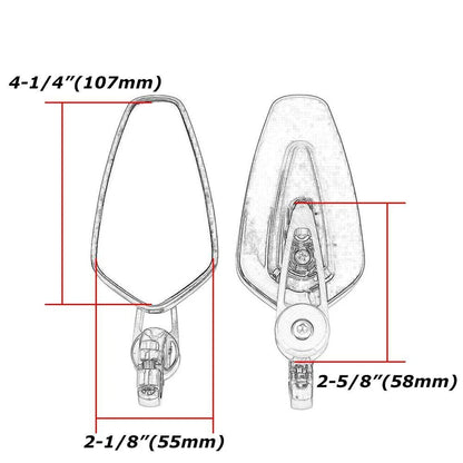7/8" Motorcycle Handle Bar End Rearview Side Mirrors For Yamaha Honda Suzuki