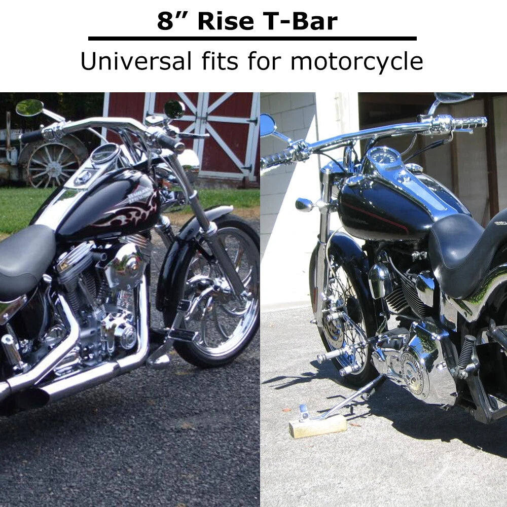 1-1/4" Fat 8" Rise T-Bars Handlebars For Harley Dyna Softail Sportster Drag Bar