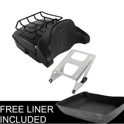 Chopped Trunk Backrest Mount Rack Fit For Harley Touring Electra Glide 14-25 24