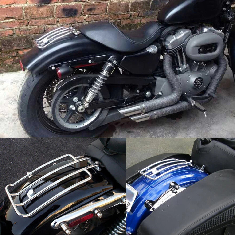 Chrome Rear Fender Solo Seat Luggage Rack For Harley Sportster XL 883 1200 48 72