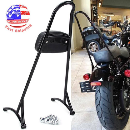 Tall Detachable Sissy Bar Backrest Leather Pad For Harley Sportster 1200 883 04+