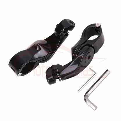1-1/4" Short Highway Engine Guard Foot Pegs Footrests Mount Clamps For Touring