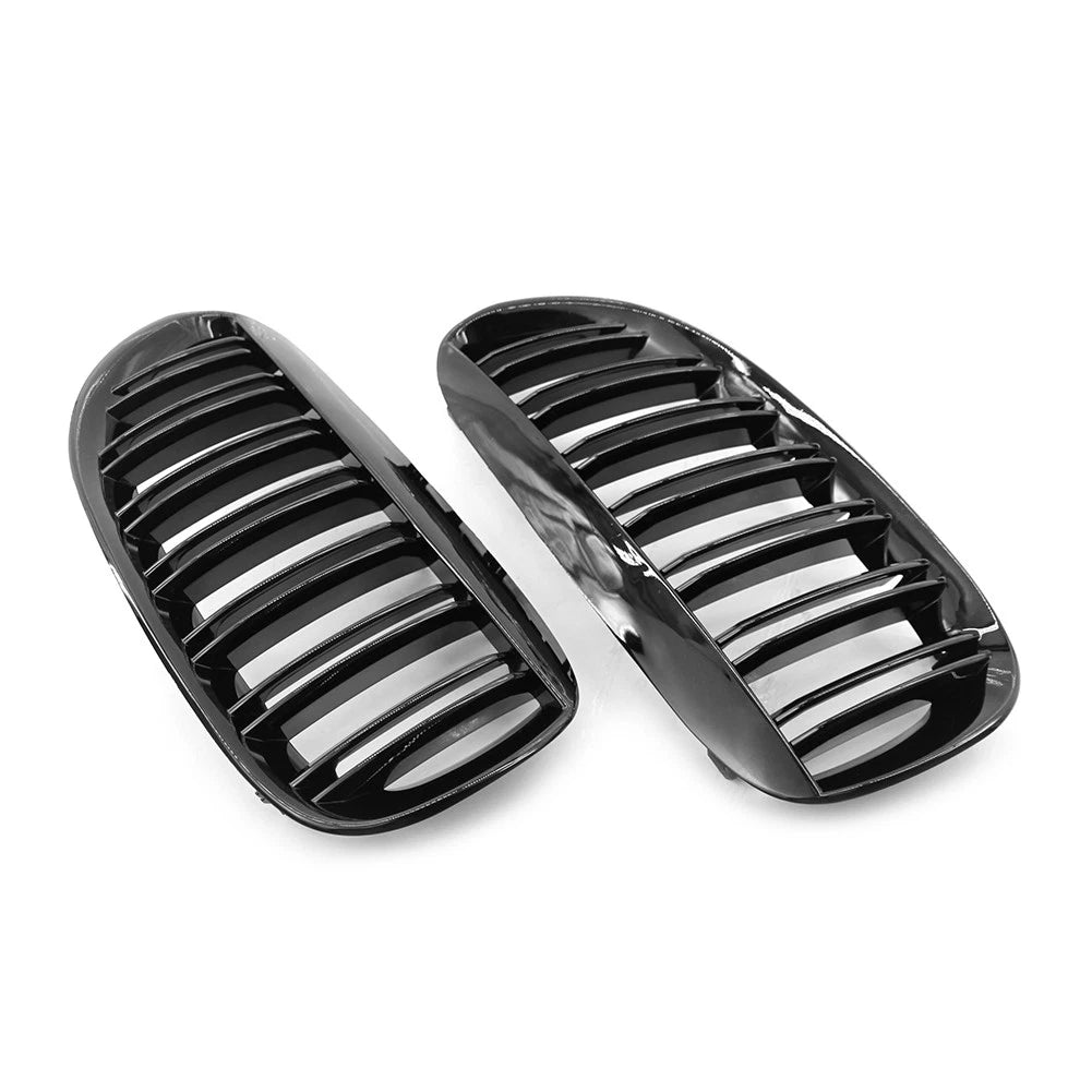 2PCS Front Kidney Bumper Grille For BMW E63 E64 650i M6 2004-2010 Gloss Black US