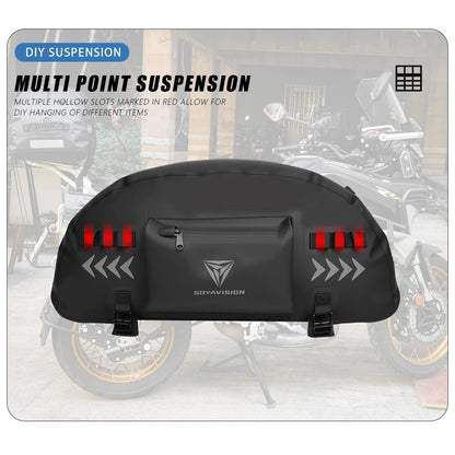 Waterproof Motorcycle Tail Bag Universal Rear Back Seat Bag Black for Harley BMW