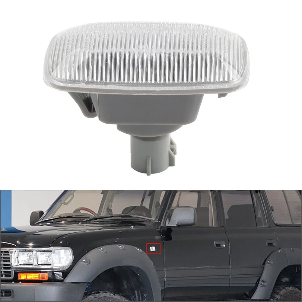 Side Fender Marker Light For Toyota Land Cruiser 70 80 90 100 Series Clear Lens