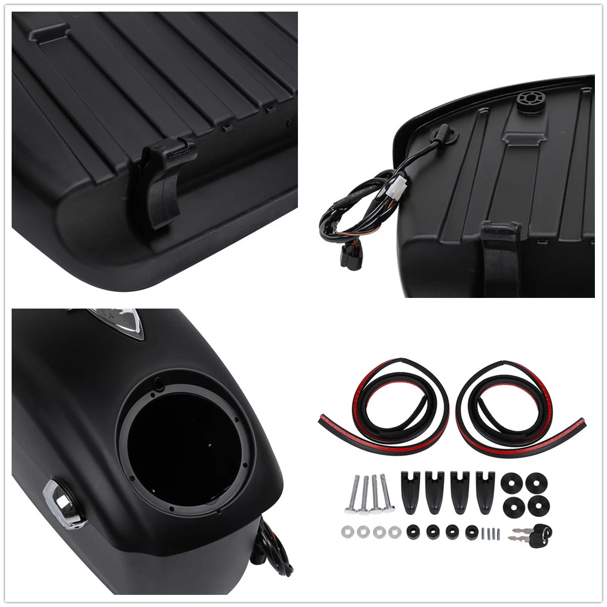 Matt Black Saddlebag Audio Lid Electronic Latch For Indian Chieftain Roadmaster