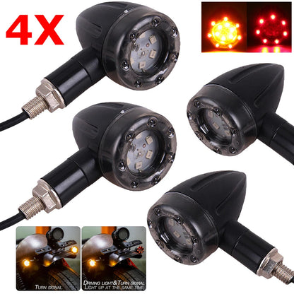 Motorcycle LED Brake Running Turn Signal Tail Light For Harley Cafe Racer Bobber