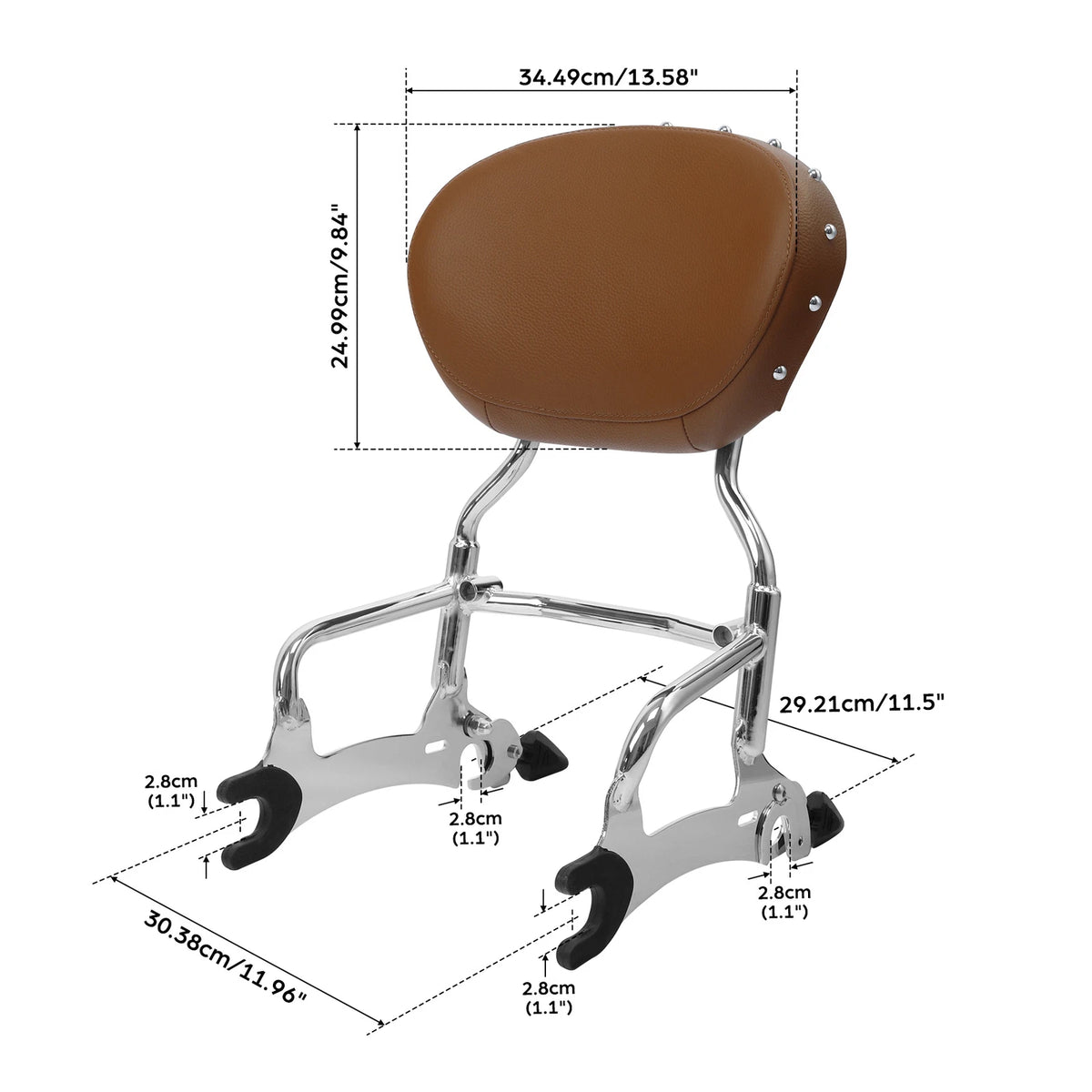 12" Sissy Bar Backrest Fit For Indian Chief Dark Horse 2016-2018 Classic 14-2018
