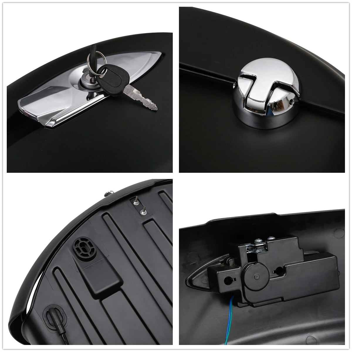 Matt Black Saddlebag Audio Lid Electronic Latch For Indian Chieftain Roadmaster