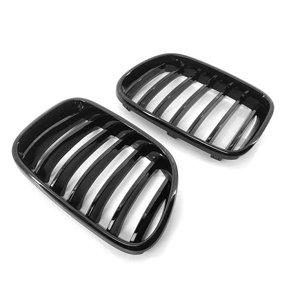 2x Front Radiator Kidney Grille For BMW X3 F25 2009-2017 51117237422 Gloss Black