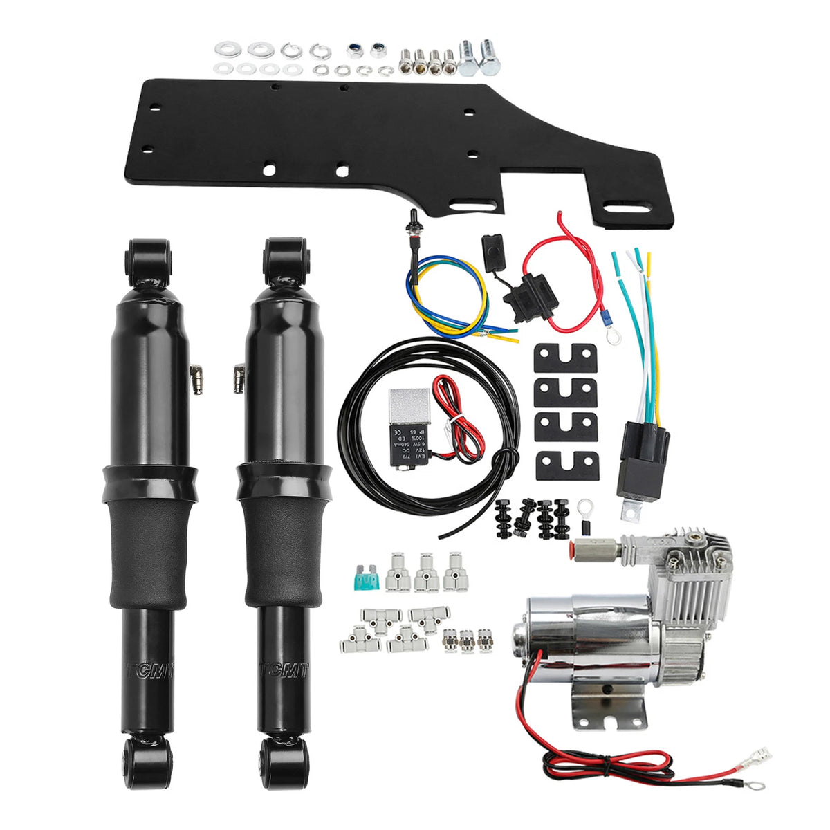 Rear Air Ride Suspension Kit Fit For Harley Electra Street Road Glide King 94-Up