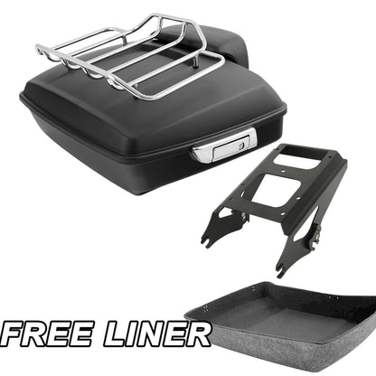 Matte Chopped Trunk Backrest Mount Rack Fit For Harley Electra Glide 09-13