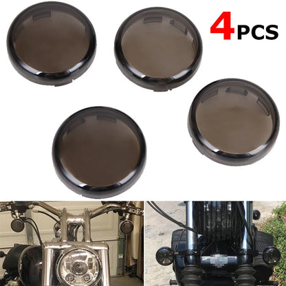 4x Turn Signal Lens Cover Light Smoke for Harley Road King Touring Softail Dyna