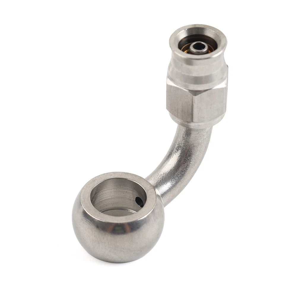 Stainless Steel 10.2mm 3/8 Eye Banjo Hose Ends AN-3 90 Degree Brake Motorcycle