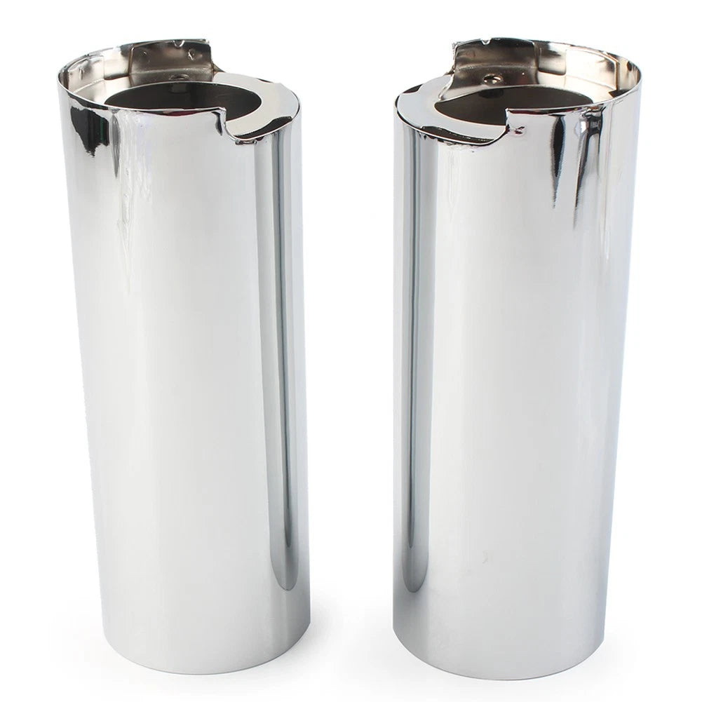 2x +2" Smooth Fork Tube Slider Covers Cowbells For Harley Electra Tri Glide FLHX