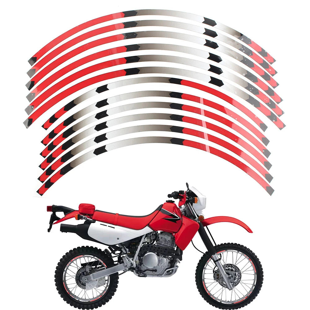 Fit HONDA XR650L 93-2021 XR250l 91-02 Rim Wheel Stripes Decals Tape Stickers red