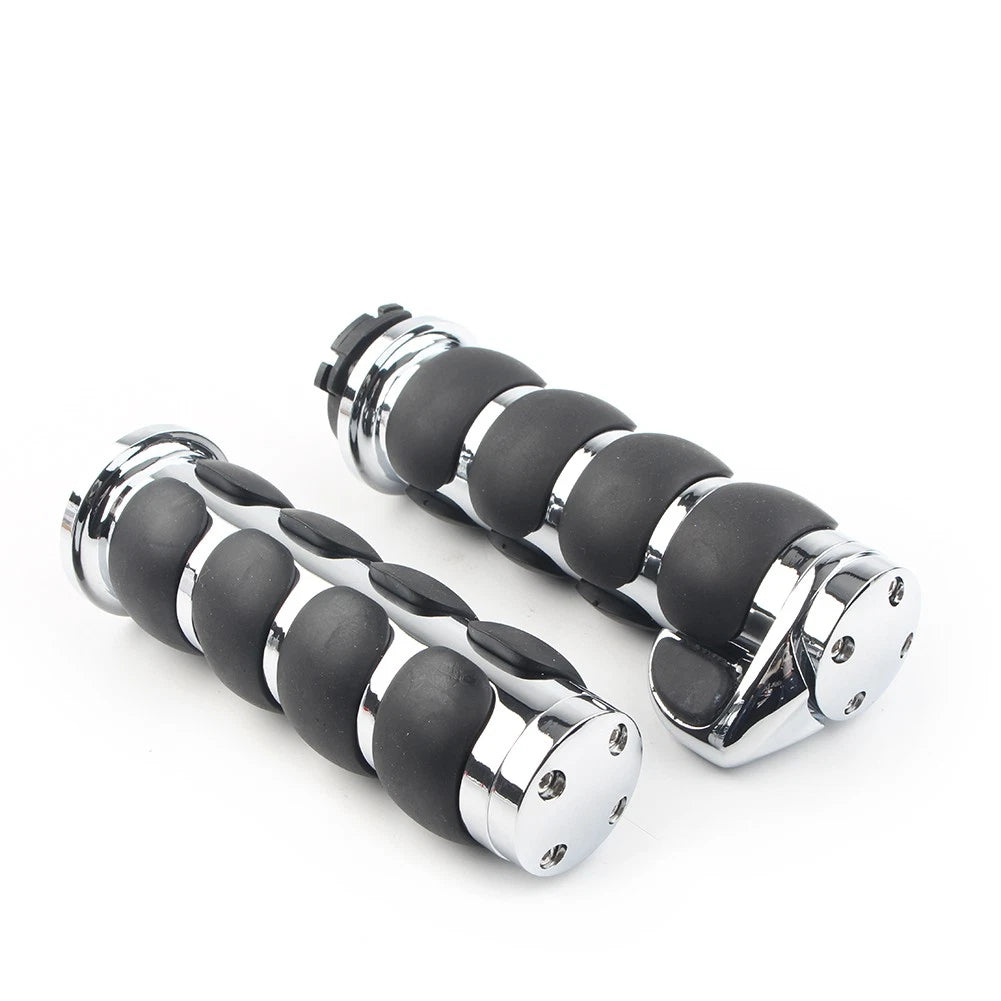 1 Pair Handle Bar Hand Grip For Motorcycle Cruiser Bike Chopper 1" Universal Fit