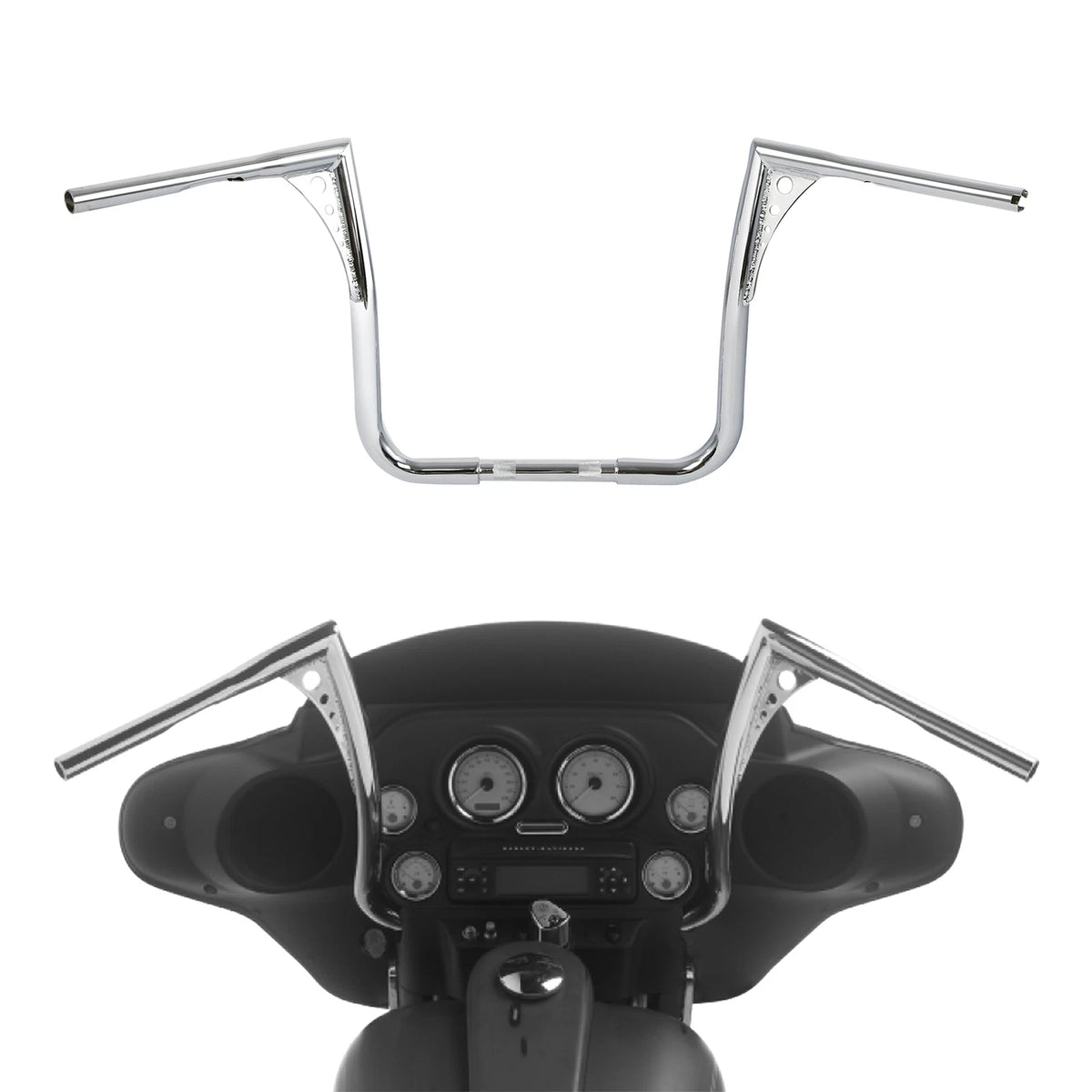15" Rise 1.25" Ape Hanger Handlebar For Harley Electra Glide FLHT 1982-13 Chrome