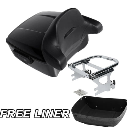 King Trunk Backrest Pad Mount Rack Fit For Harley Touring Road King Glide 97-08