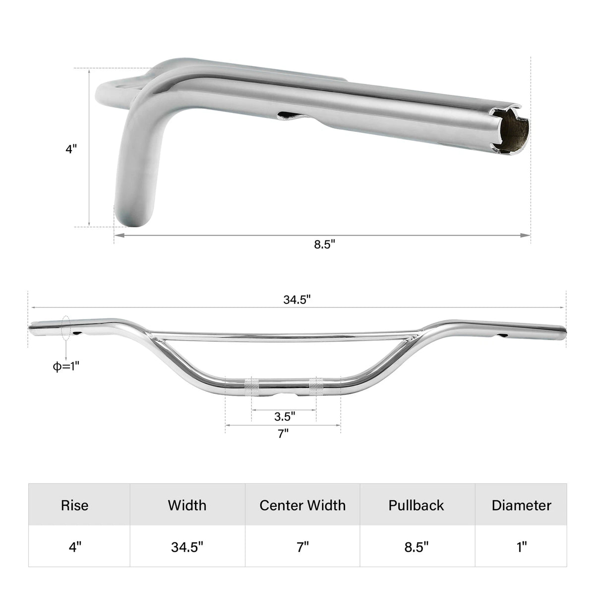 Chrome Hollywood Handlebar Fit For Harley Sportster XL883 1200 Dyna Softail US