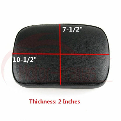 Motorcycle Black Rear Fender Passenger Pillion Pad Seat 8 Suction Cup For Harley