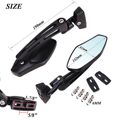 Black Motorcycle Rearview Mirrors for Suzuki GSXR 600 750 1000 Hayabusa GSX1300R