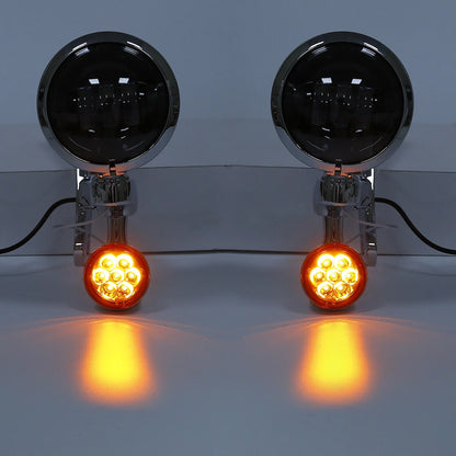 4.5" Auxiliary LED Fog Light Bracket Turn Signal Fit For Harley Touring 2014-Up