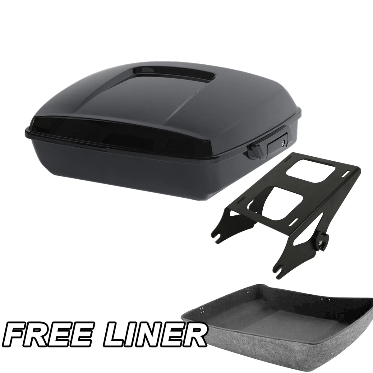 Black Chopped Trunk Mount Rack Fit For Harley Touring Street Road Glide 2014-25