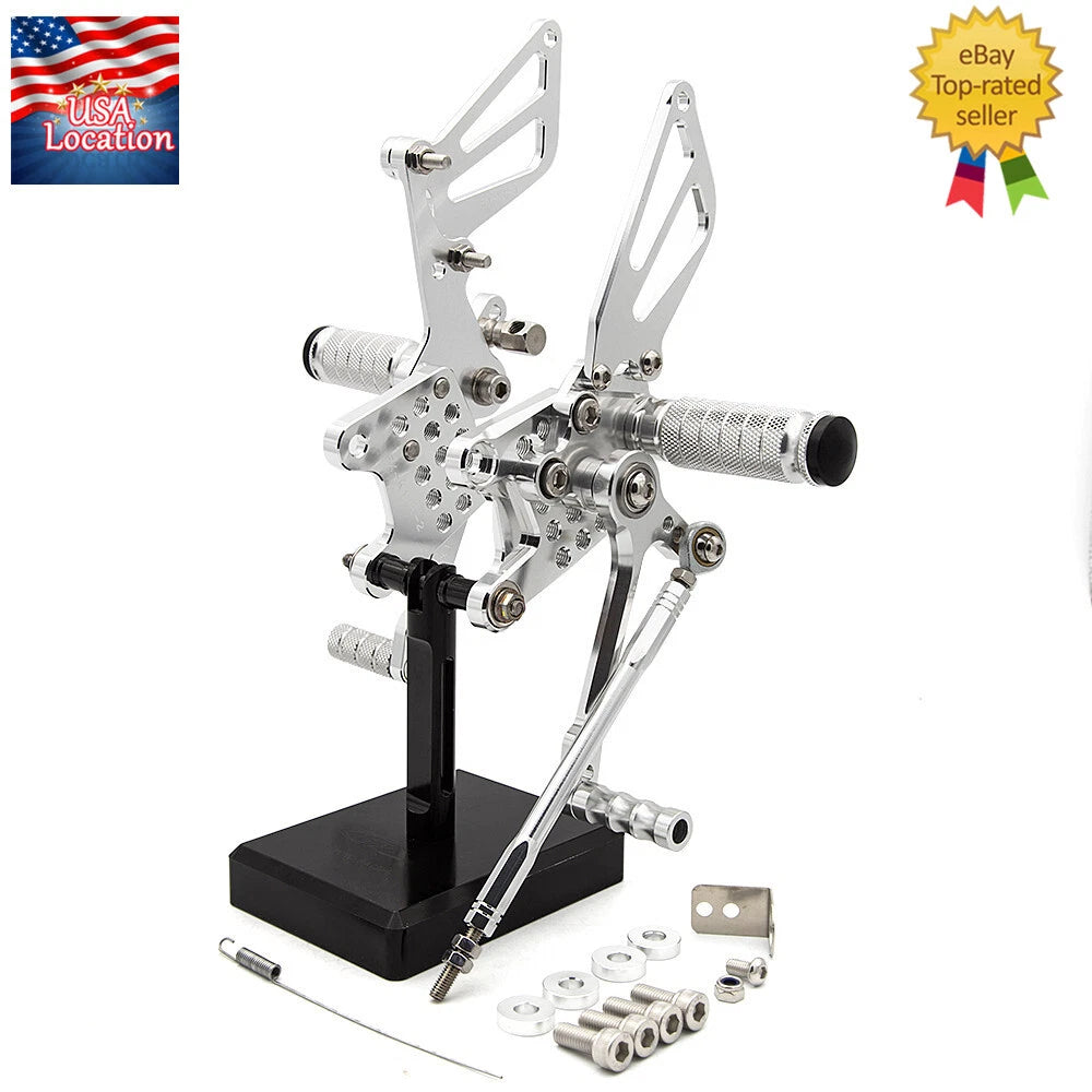 For Suzuki GSXR1000 2000-2004 Adjustable CNC Rearset Footpeg Pedals Shift GP Set