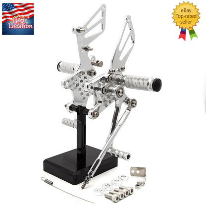 For Suzuki GSXR1000 2000-2004 Adjustable CNC Rearset Footpeg Pedals Shift GP Set