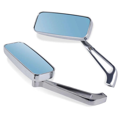 Rectangle Motorcycle Mirrors For Harley Softail Sportster Cruiser Bobber Chopper