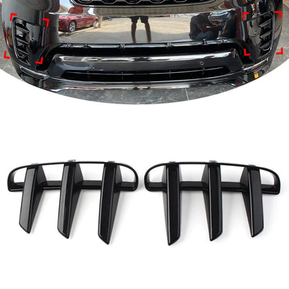 1 Pair Glossy Black Front Bumper Grille Cover For Land Rover Discovery 5 2021-22