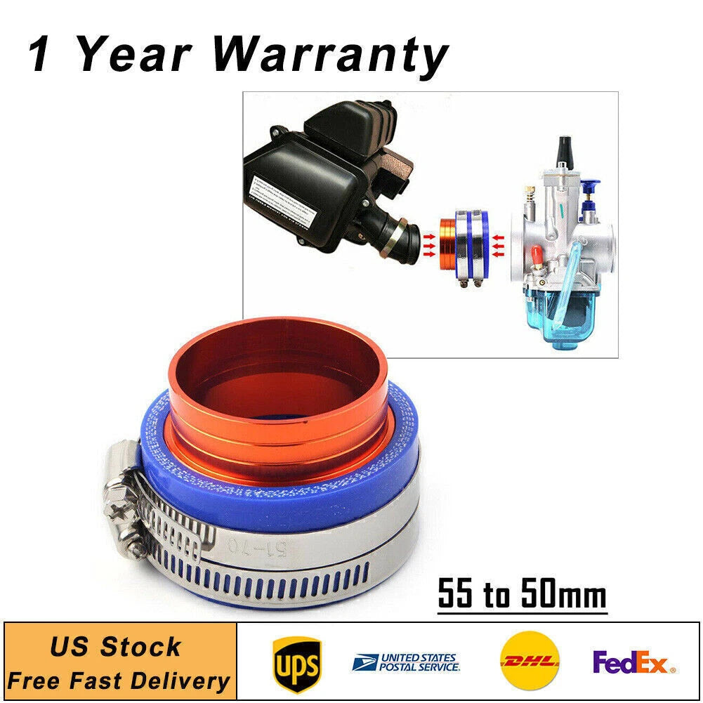 Intake Manifold Boot Air Filter Joint InterfaceCarburetor Adapter 55mm to 50mm