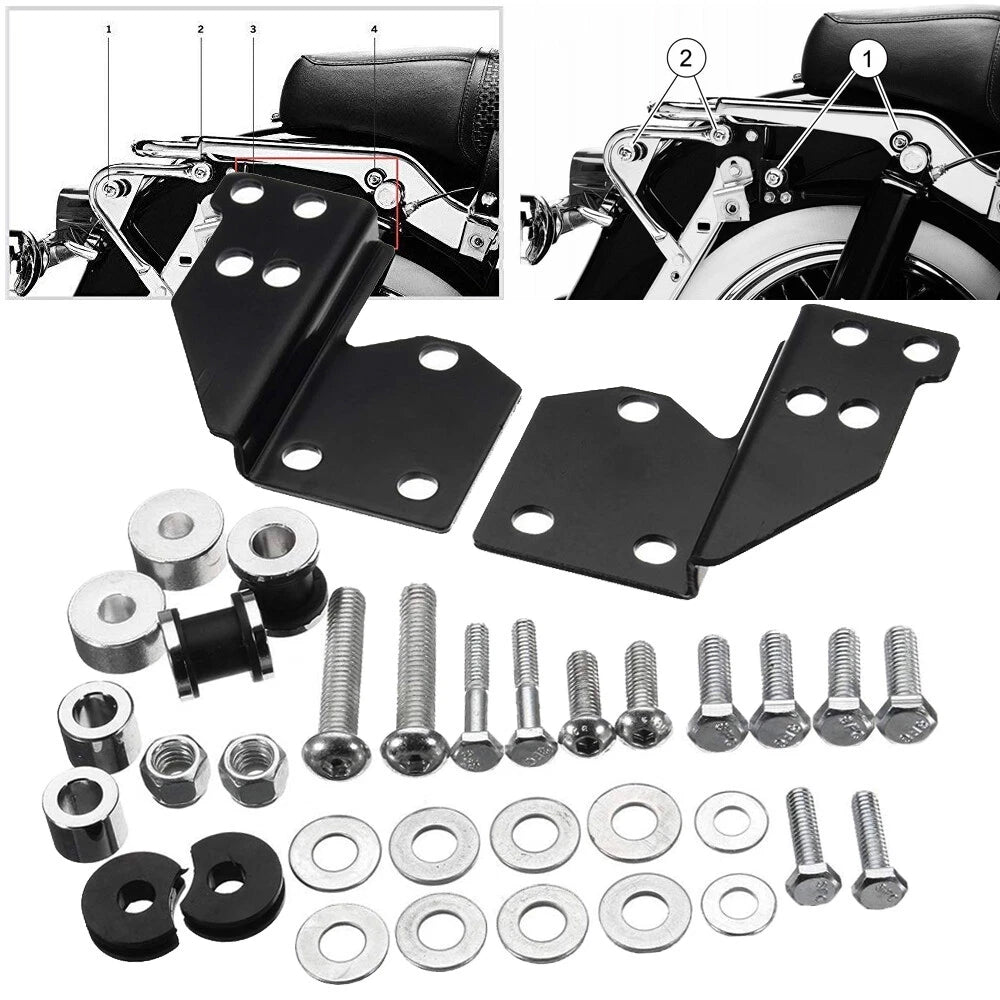 For 1997-08 Harley Touring Quick Release Sissy Bar Backrest Docking Hardware Kit