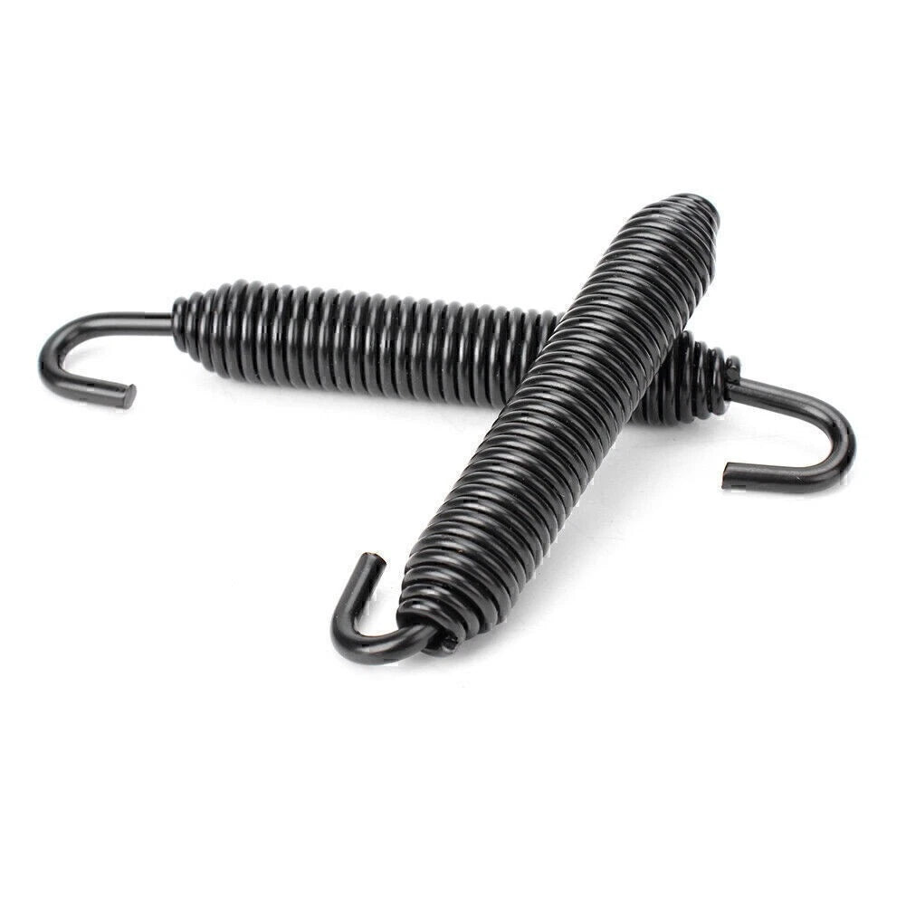 Universal Long Stainless Header Exhaust Springs Motorcycle Black US